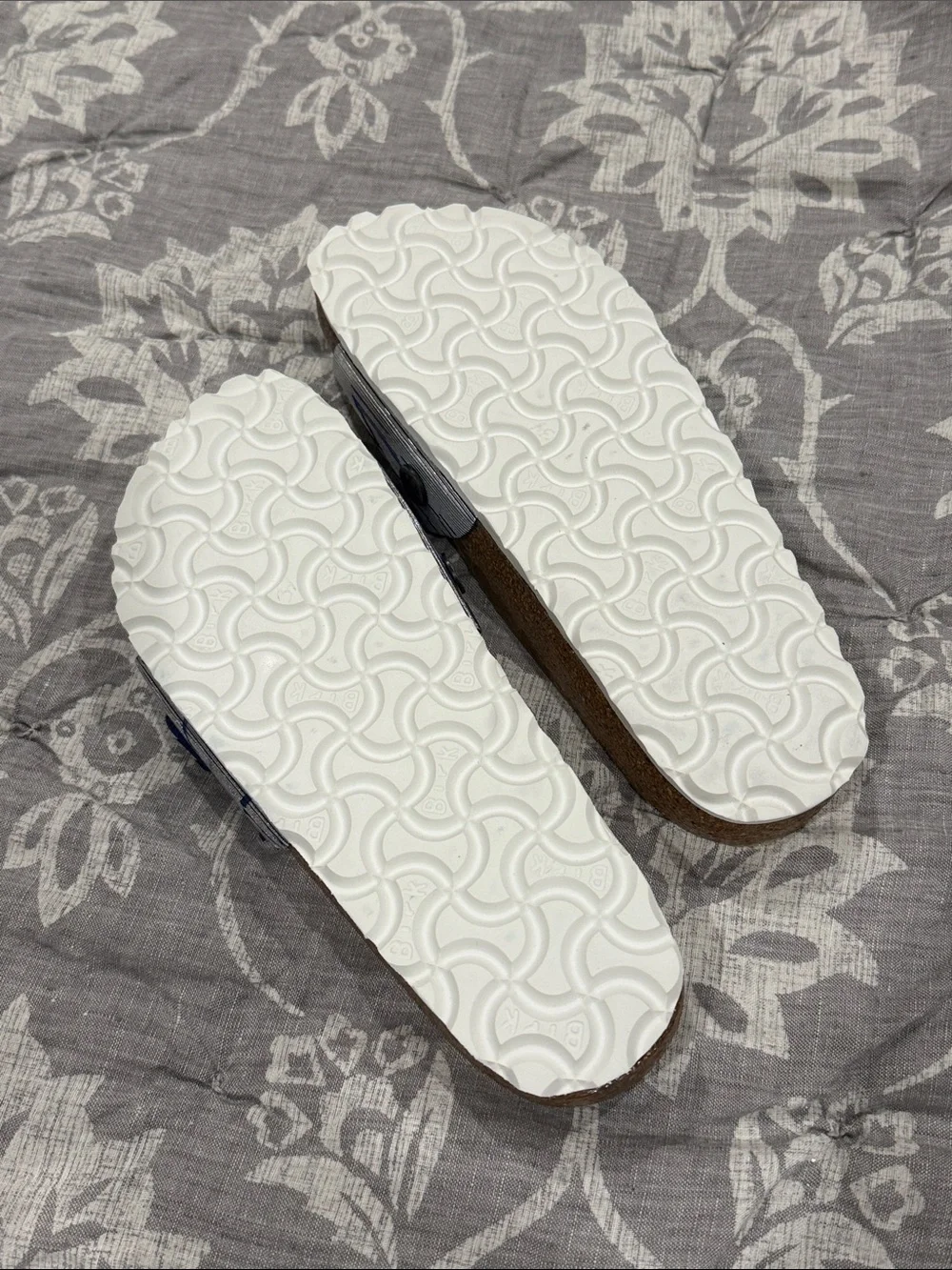 Birkenstock Women’s Metallic Silver Single-Band Slide Sandals